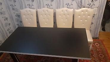 Qonaq otağı üçün, İşlənmiş, Kvadrat masa, 6 stul