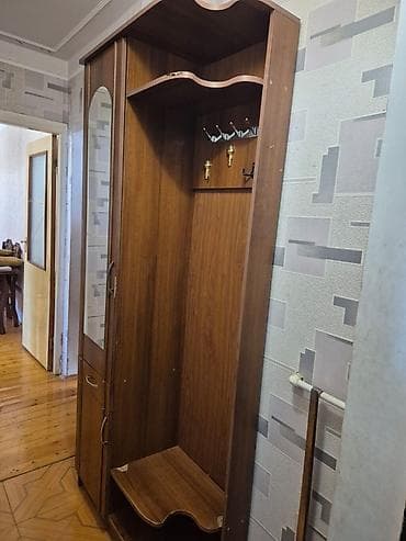 iki yerli divan: İşlənmiş, 1 qapı, Güzgülü, Qəhvəyi, Digər material, Açılan, Düz dolab — 2