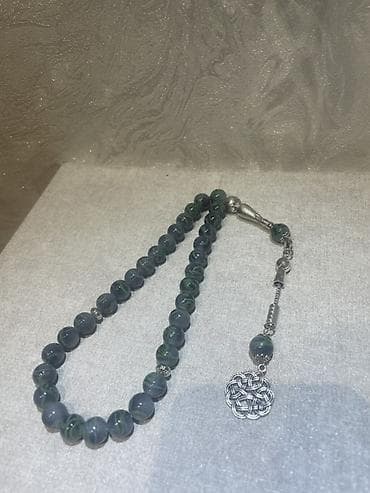 yuxuda muncuq gormek: Təsbeh – dekorativ metal tasseli - Material: cilalanmış şüşə/daş — 2