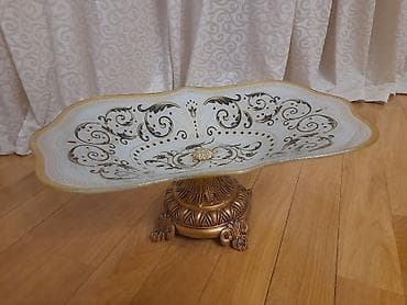 ag gilas murebbesi: Zərif dekorativ meyvə/şirniyyat vazası - Material: qalın şüşə kasa və — 2