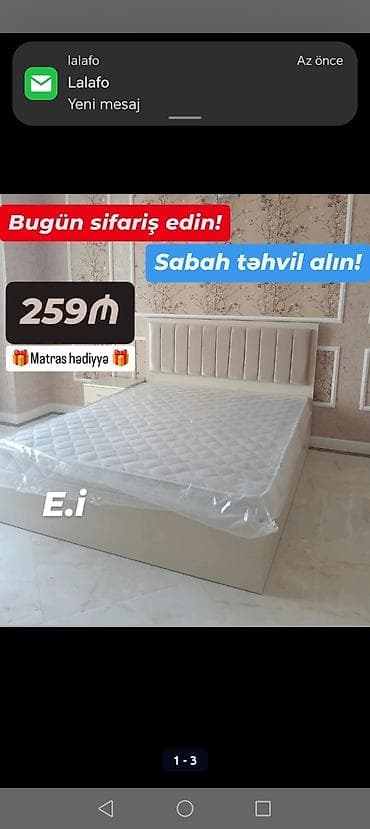 kravat satisi: Yeni, İkinəfərlik çarpayı, Bazalı, Matras ilə, Siyirməsiz — 1