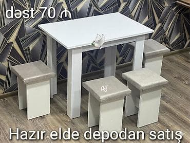 kristal yem: Mətbəx üçün, Yeni, Açılmayan, Kvadrat masa, 4 stul — 1
