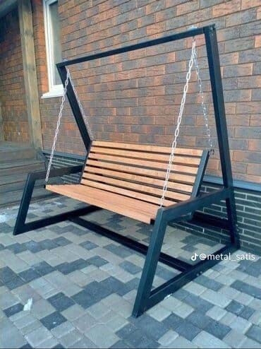 həyət üçün yelləncək: Yeni, Divan-yelləncək, Zontiksiz, Metal — 1