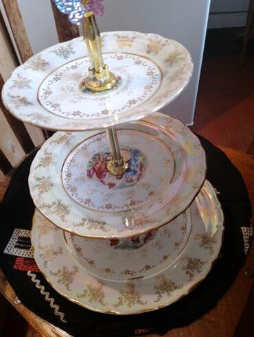 Digər süfrə qabları: Tort və şiriniyyat qabı, rəng - Ağ, Farfor — 1