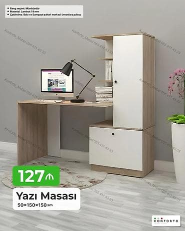 Mebel: Künc masa, Stulsuz, Polkalı, Siyirməsiz, Sadə laminat — 1