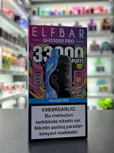 sulu qəlyan satışı: ELFBAR GH33000 PRO - Çəkiliş sayı: 33 000 puffs - Rejimlər: 3 rejim — 3