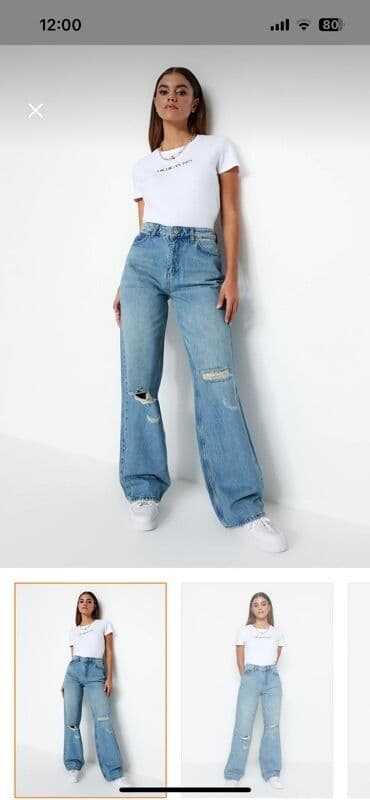 qadınlar üçün solğun cinslər: Cinslər, Trendyolmilla, XS, rəng - Mavi — 1