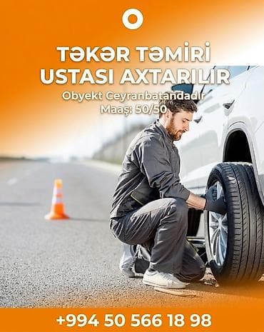 taksi is: Təkər ustası, 1 ildən az təcrübə, Tam iş günü — 1