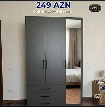 paltar refleri: Qarderob şkafı – 249 AZN Ölçülər: Dərinlik 47 sm × Hündürlük 200 sm × — 1