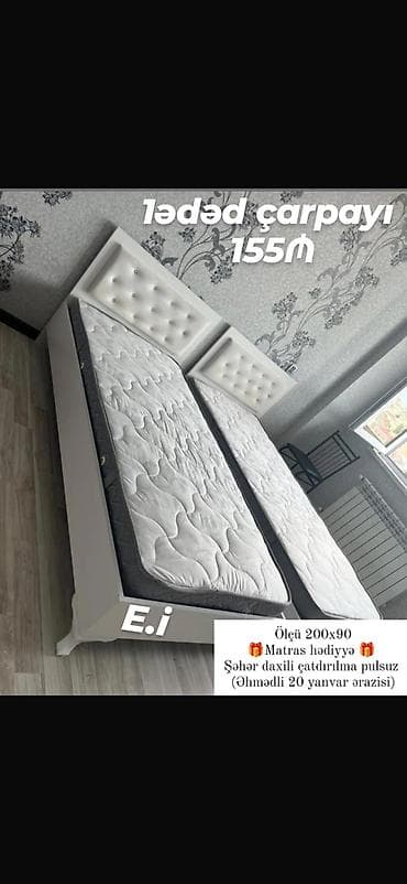 Məhsul: Çarpayı - Qiymət: 1 ədəd – 155₼ - Ölçü: 200 x 90 sm - Dəst lalafo.az -da Məhsul: Çarpayı - Qiymət: 1 ədəd – 155₼ - Ölçü: 200 x 90 sm - Dəst
