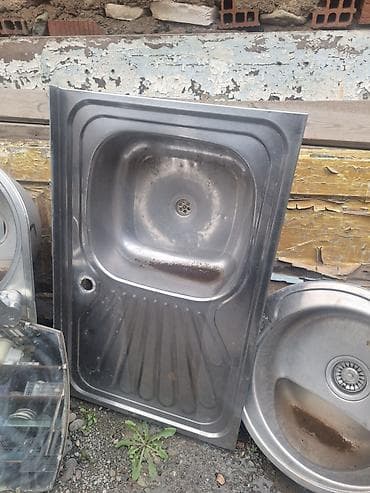 İşlənmiş Düzbucaqlı Mətbəx çanağı, Şkafsız, Paslanmaz polad, Ünvandan götürmə