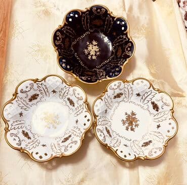 qedmi qablar: Qədimi Almanyanın “R” Kobalt Böyük Meyvə Qabları İşlənməyibdir Ağ 250 — 1