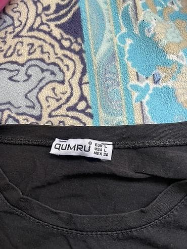 cins şalvar: Qadın T-shirt – QUMRU, ölçü L - Rəng: qara - Brend/etiket: QUMRU - — 2
