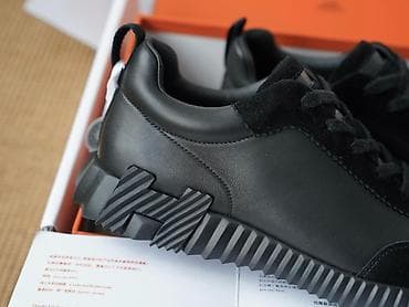 Мужская обувь: Hermes Bouncing Sneakers All Black Limited! Təmiz Dəridir! Kənarları — 2