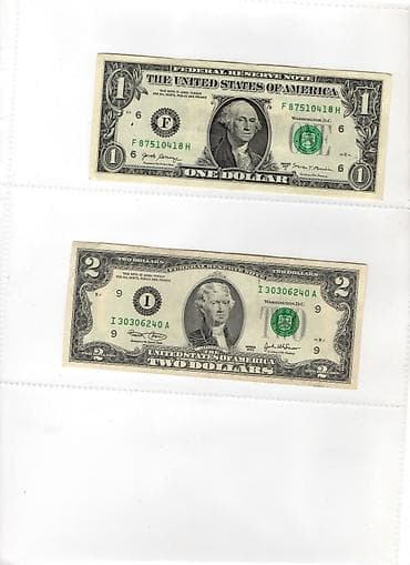 2 dollar satilir: Məhsul: ABŞ dollar banknotları dəsti (1$ və 2$) Təsvir: - 1 ABŞ — 1