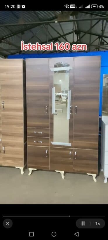 paltar asma: Açılan, 4 qapılı Düz dolab, Qarderob, paltar dolabı — 9