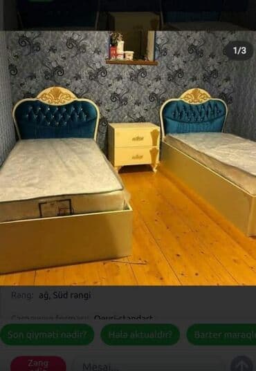 темир краватлар: Новый, Односпальная кровать, Без подьемного механизма, Без матраса, Без выдвижных ящиков, Азербайджан — 5