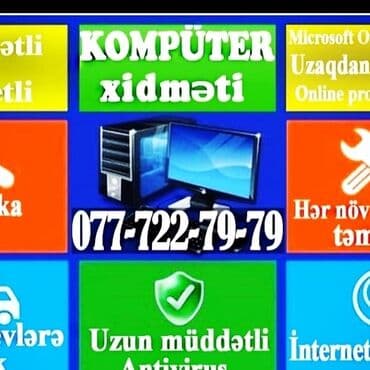 Noutbuklar, kompüterlər: Komputer ustası ☑ Xidməti evinizdə və ya ofisimizdə ☑ Diaqnostika
