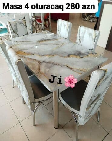 metbext divani: Mətbəx üçün, Açılmayan, Dördbucaq masa, 2 stul — 3