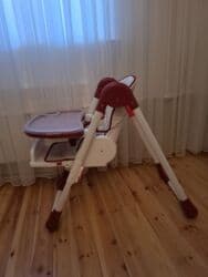 домик для детей: Uşaq yemək stulu - Rəng: ağ/bordo şassi, açıq bənövşəyi süfrə - — 2