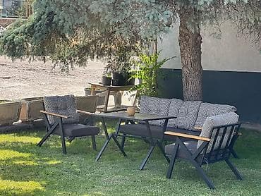 Dördbucaq masa, 2 stul, Açılmayan, Stullar ilə, Metal