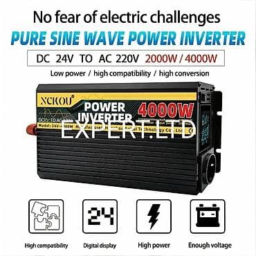 Yeni Inverter, 3000-5000 Vt, 24 - 220 volt, Ünvandan götürmə, Ödənişli çatdırılma, Rayonlara çatdırılma