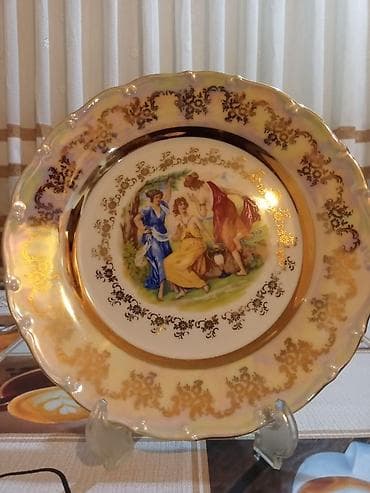 Boşqablar, 1 əd, rəng - Qızılı, Farfor, Çexiya