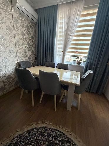 plasmas oturacaqlar: Qonaq otağı üçün, Açılan, Dördbucaq masa, 6 stul — 3