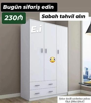 kreditle drel: Ağ rəngli funksional mebel dəsti 1) Üstlü iş masası – 280₼ - Ölçü — 3