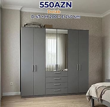 Dolab – 550 AZN Ölçülər: Dərinlik 47 sm × Hündürlük 200 sm × En 240
