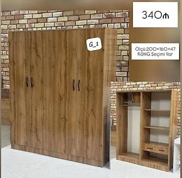 divan olcusu: Geniş həcimli 4 qapılı qarderob - Model: G_1 - Ölçü: 200 × 160 × 47 — 1