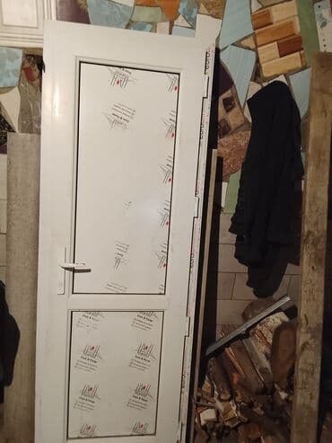 Пиломатериалы: PVC qapı – Eurowin profilli - Material: ağ rəngli PVC (plastik) — 2