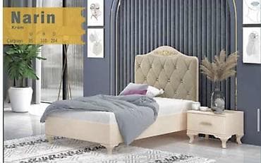 Narin – Krem rəngli çarpayı dəsti Fabrik istehsalı mebellərin topdan