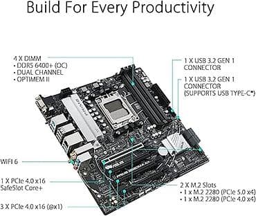 pc 3: Yeni ✅ Rəsmi Zəmanət ✅ Çatdırılma ✅ 🖥 YENİ! Asus Prime B650M-A AX WIFI — 6