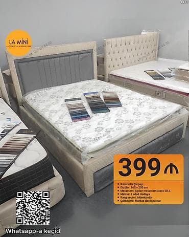 hediyyə: İkinəfərlik çarpayı, Bazalı, Matras ilə, Siyirməli — 1