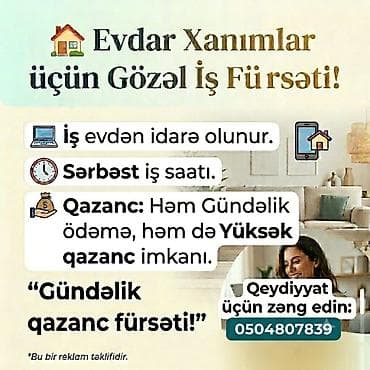 evde online is: Ev şəraitində idarə olunan iş fürsəti – xüsusilə evdar xanımlar üçün — 1