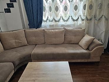 Künc divan dəsti,bazalı,acılan - Forması: L formalı, yumru bucaq