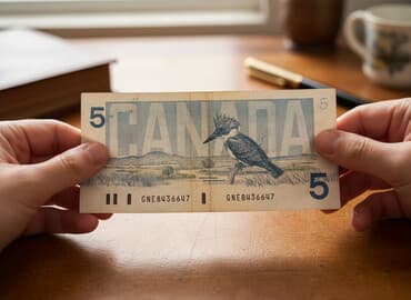 5$ Canada dolları. 1986 ilin Ottawa köhnə əskinaslar