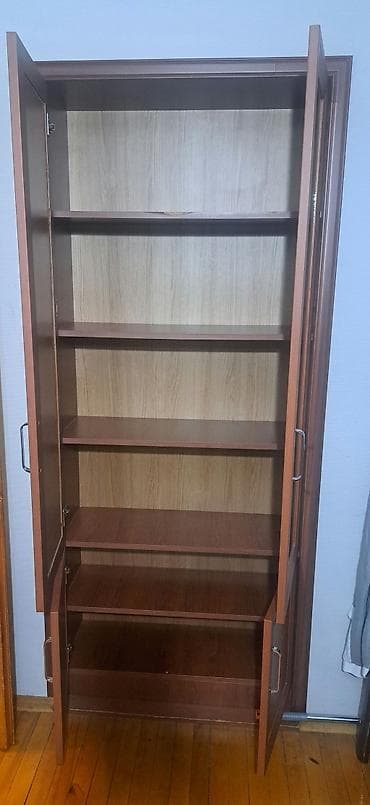 kitab skafi: Güzgülü divar dolabı - Material: ağac teksturalı MDF/LDSP, tünd — 3
