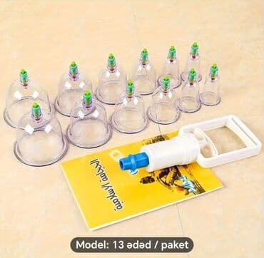 вакуумный массаж лица: Kuppinq (hicama) dəsti – 13 ədəd/paket Məzmun: - Fərqli ölçülərdə 12 — 4