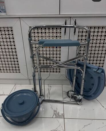 унитаз для инвалидов переносной: Təkərli və tənzimlənən hündürlüklü bu oturacaq, xəstə karşok unitaz — 6