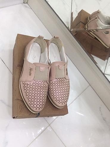 deri canta: Pembe rəngli qadın loaferləri - Brend: Pembe (yan hissədə metal logo) — 4