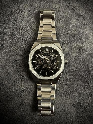 Ремешки: Skelet dizaynlı kişi qol saatı - Material: tam metal korpus və polad — 2
