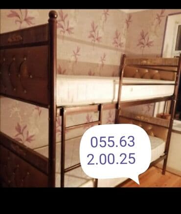 темир краватлар: Новый, Двуспальная кровать, Без подьемного механизма, Без матраса, Без выдвижных ящиков, Азербайджан — 28