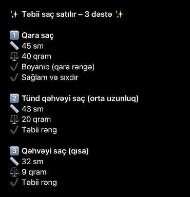 sultan mecunu: Qaynaq saçlar, Təbii, İşlənmiş — 3