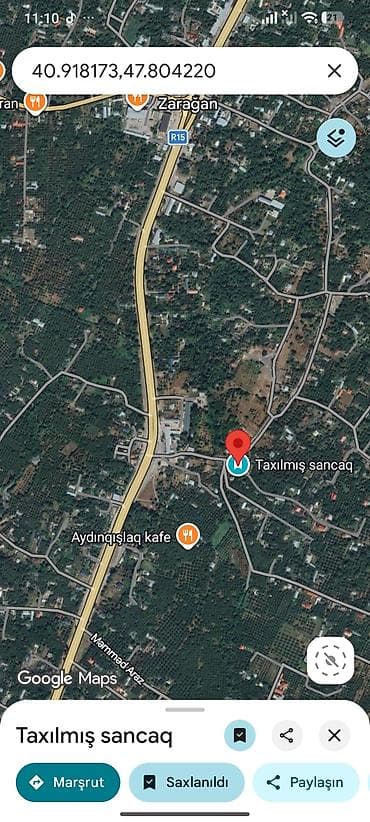 hovsan heyet evleri 2022: Torpaq sahəsi və tikili – Qəbələ, Zarağan kəndi Koordinatlar — 3