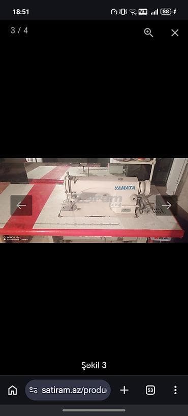 Yamata sənaye tikiş maşını - Brend/model: YAMATA (sənaye tipli, düz