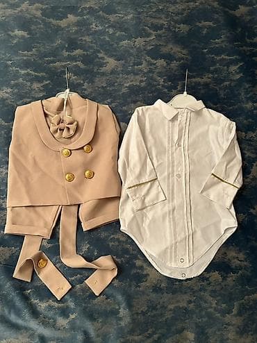 Uşaq üçün dəst – krem rəngli kostyum və ağ köynək bodi - Dəst at lalafo.az Uşaq üçün dəst – krem rəngli kostyum və ağ köynək bodi - Dəst