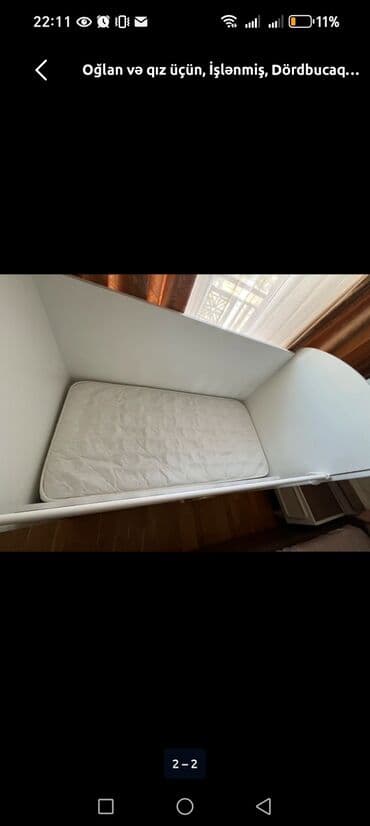 Restoran mebeli: Oğlan və qız üçün, Dördbucaq, Beşik, Matras ilə, Yellənmə mexanizmsiz — 2