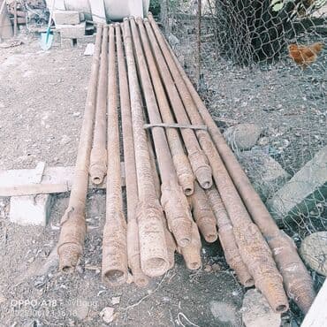 kəndir ip: Paslı metal borular dəsti. Arteziyan quyularının qazılması üçün olan — 3